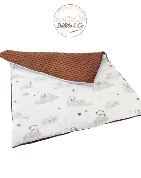 Couverture enfant Bébés Animaux Minky Chocolat 75cm X 95cm